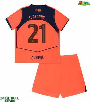Barcelona Frenkie de Jong #21 Tredjeställ Barn 2025-26 Kortärmad (+ Korta byxor)